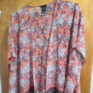Rue 21 Pink Floral Kimono Size 1XL/2X